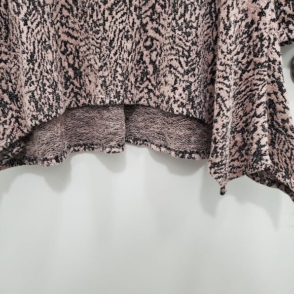 New Directions Women's Rose Black‎ Abstract Cowl Neck Sharkbite Hem Sweater XL - Picture 3 of 7